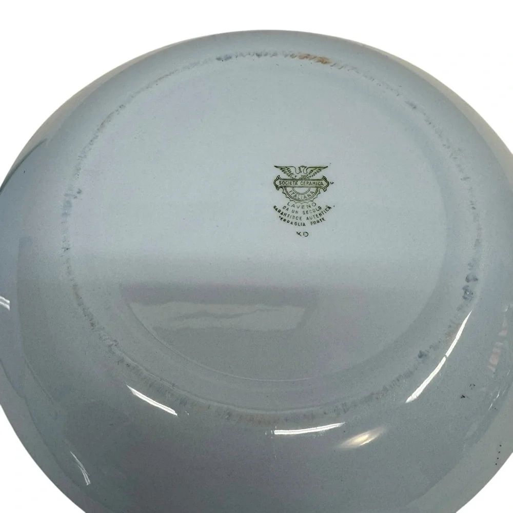 Societa Ceramica Italiana Laveno Plates Set Of 4 Blue 9” Vegetables Garden